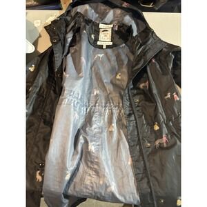 Joules Womens Size 8 Waterproof Right As Rain Coat Jacket Dog Print Navy Packabl
